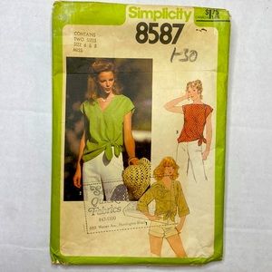 Vintage 1978 Simplicity 8587 | Miss Tops Size 6 & 8 | CUT & UNCUT